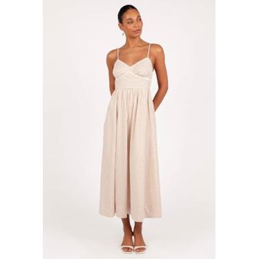 Imagem de Petal & Pup Vestido midi feminino Yasmin, Listras onduladas, GG