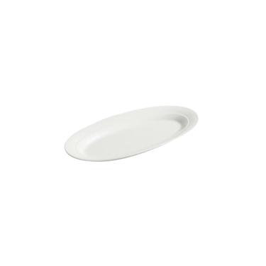 Imagem de Prato oval em forma de folha de utensílios de mesa de hotel, prato de peixe doméstico branco de cerâmica - 36 cm