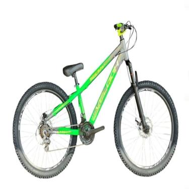 Imagem de Bicicleta Aro 26 Velooh Attack Freeride 21v Aero Câmbios Importados Verde Com Cinza