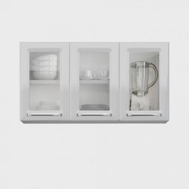 Imagem de Armário Aéreo em Aço 3 Portas de Vidro Luce Itatiaia