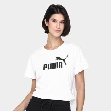 Imagem de Camiseta Puma Logo N. 1 Feminina, Branco, P