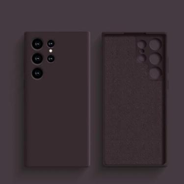 Imagem de Capa de silicone líquido à prova de choque para Samsung Galaxy S24 S23 S22 S21 S25 Ultra A55 A54 A34 A52 5G Acessórios Capa traseira macia e fofa, roxo escuro, para A34