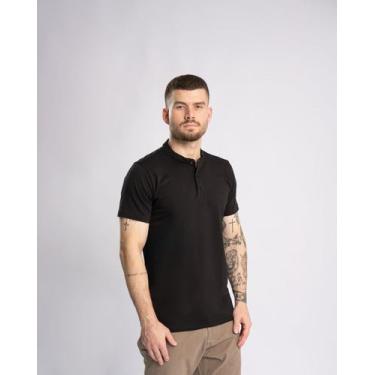 Imagem de Camiseta Gola Padre Preta em Fio Egipcío - Humbrado