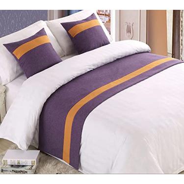 Imagem de Cachecol de corredor de cama de hotel para cama king size, luz de luxo, qualidade sólida, decoração de cama sem desbotamento, protetor de colcha, mantas macias para pés da cama, toalha de cauda para