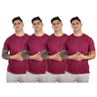 Imagem de Kit 4 Camisetas Manga Curta Básicas Masculinas Confortáveis 100% Algod