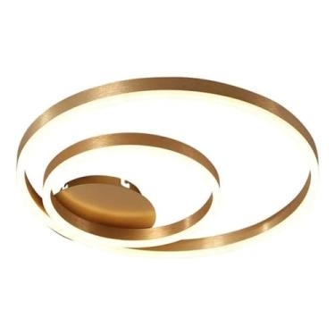 Imagem de Lustre Painel De Led Grande Moderno Dourado 48w 50cm