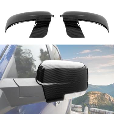 Imagem de CheroCar Tampas de espelho retrovisor adequadas para Dodge RAM 2011-2017, fibra de carbono, lado esquerdo direito, acessórios para Dodge RAM 1500