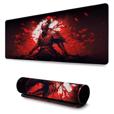 Imagem de Mouse Pad Gamer Profissional Samurai Antiderrapante Confortável Escritório e Games 90x40
