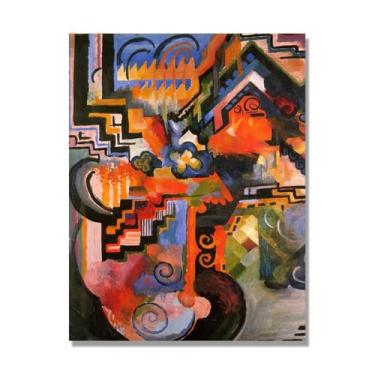 Imagem de NHLDZYH Impressões em tela famosas, August Mack (Paisagem 14), quadros de pinturas famosas, impressão quadros abstratos sobre tela. 40 x 50 cm apenas tela