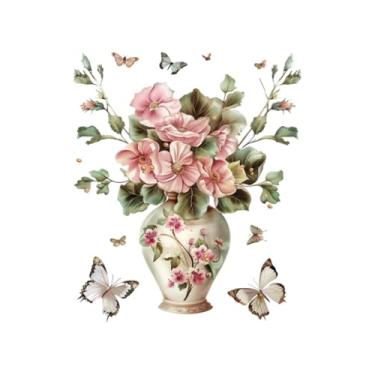 Imagem de BLWOTMOR Adesivo de Parede de Borboleta para Vaso de Flores, Decalque de Papel de Parede de PVC, Arte, Festa, Removível, para áreas Internas, Feriados, E