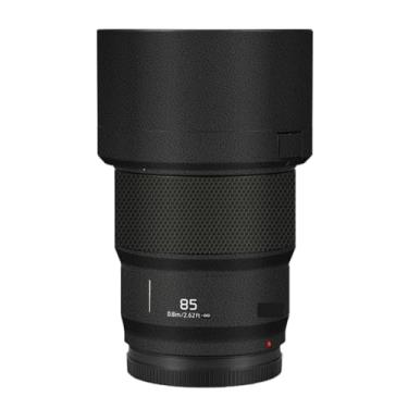 Imagem de Adesivo de câmera antiarranhões com tampa de lente 85 1.8 Película protetora decalque protetor corporal para Panasonic Lumix S 85 mm F1.8 S (couro preto)