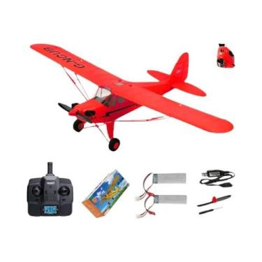 Imagem de Avião RC WLtoys A160 J3-CUB 2024 Atualizado, 5 Canais, Controle Remoto