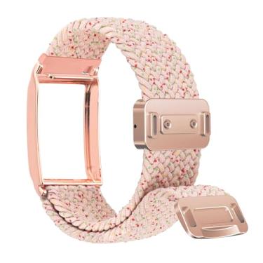 Imagem de Abanen Pulseira de substituição respirável de nylon elástico premium com amortecedor de liga para WHOOP 4.0, pulseira elástica ajustável com fecho magnético para rastreador de atividades WHOOP 4 (rosa