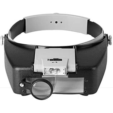 Imagem de Lupa De Cabeça Iluminada Led, Lupa De Óculos De Alta Potência Para Reparo De Relógios, Auxílio De Leitura De Artes & Ofícios, Ampliação 1.5x 3x 8.5x, Grey