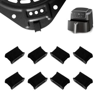 Imagem de Rhsaae 8 peças Air Fryer Amortecedores de borracha de silicone para Ninja 5QT AF141 AF142/6,5QT AF181 AF182AMZ Air Fryer Pro, pastilhas de borracha de silicone atualizadas, pontas laterais, peças
