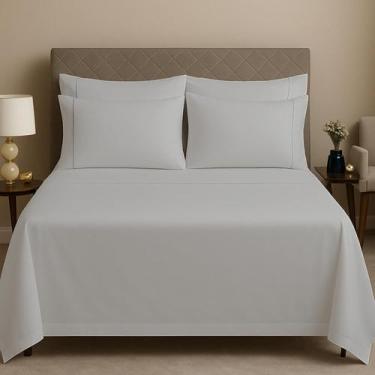 Imagem de Jogo De Lençol Cama Casal Queen King Solteiro 600 Fios Algodão Egípcio