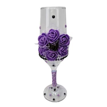 Imagem de Taça Maria Mulambo Rosas Champanhe Vidro +Presente