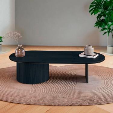 Imagem de Mesa de Centro Ipê em Madeira Maciça Ébano Metal Preto