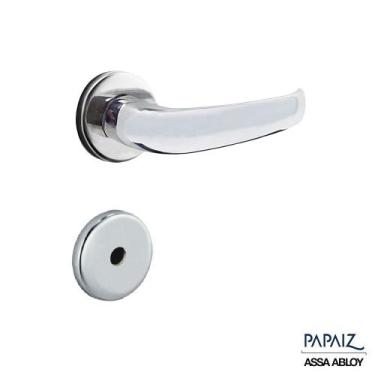 Imagem de Fechadura Banheiro 55mm Mz920 Roseta Cromada - Papaiz, Cromado