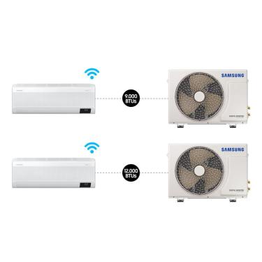 Imagem de Combo - Ar condicionado Split Inverter Samsung WindFree™ Connect Sem Vento 12.000 & 18.000 BTUs Quente e Frio