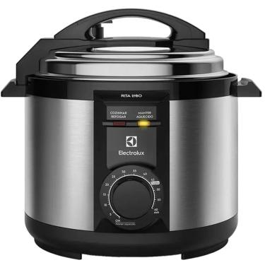 Imagem de Panela de Pressao Eletrica 5L Electrolux 900W Antiaderente Inox Preta 127V