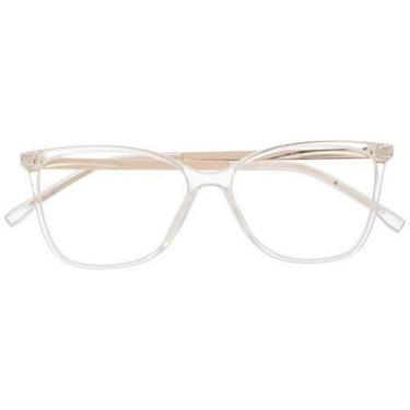 Imagem de Armação Óculos Grau Feminino Quadrada Perpétua Transparente