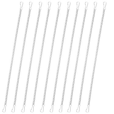 Imagem de MBAIYO 10 correntes para pendurar vitrais de 50 cm, corrente de aço inoxidável para pendurar quadros com ganchos, vitrais e correntes decorativas ao ar livre para coletor de sol, jardins, paredes