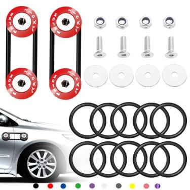 Imagem de Taiss Kit de liberação rápida para para-choques - Suportes dianteiros traseiros (4 abas, 12 anéis de vedação) com arruela e parafusos de aço inoxidável - Compatível com para-choques GM de carro