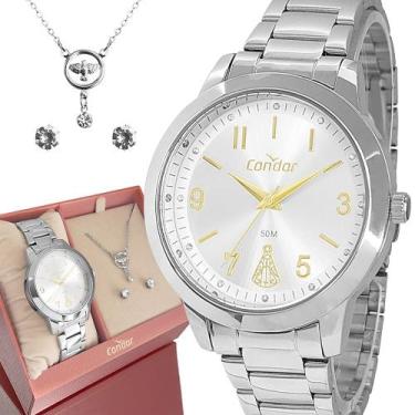 Imagem de Relógio Condor Feminino Prata 1 Ano de Garantia Analógico