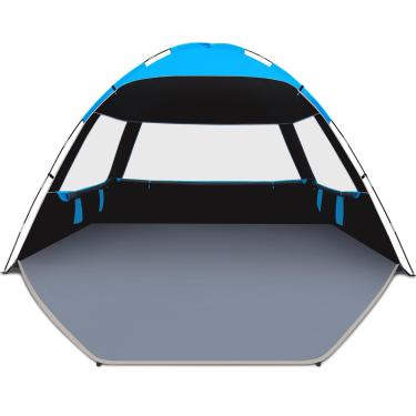 Imagem de Venustas Tenda De Praia Com Abrigo Solar Para 3/4-5/6-7/8-10 Pessoas, Proteção Uv Fps 50+, Toldo Praia, Cabana Leve E Fácil Montar, Barraca Portátil Sombra