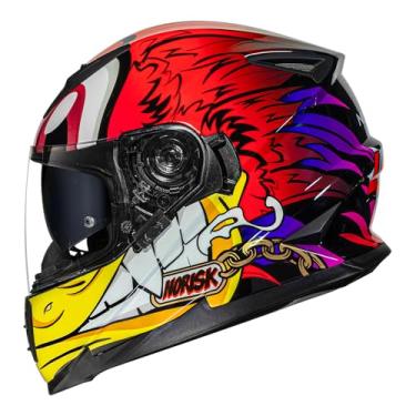 Imagem de Capacete Norisk FF302 Loko Branco Vermelho e Amarelo Tamanho:56
