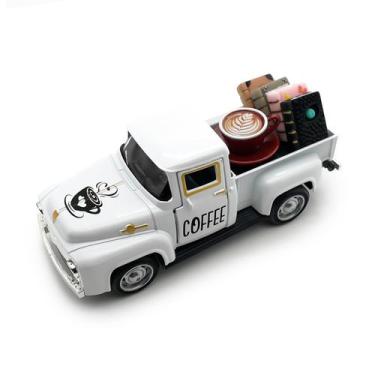 Imagem de Decoração de café Teeloray Coffee Bar Caminhão de metal vintage com li