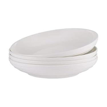 Imagem de Mikasa Conjunto de 4 tigelas de macarrão Ciara Bone China, leve, resistente a lascas, 20 cm, branco