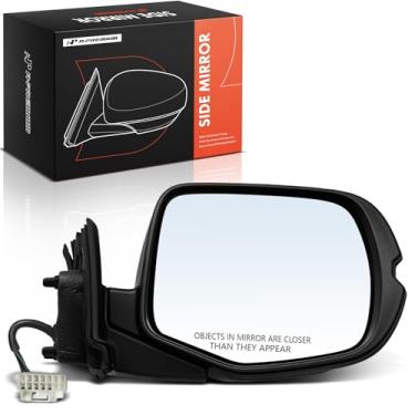 Imagem de A-Premium Espelho retrovisor elétrico lateral do passageiro compatível com Honda Pilot 2017-2018, Ridgeline 2017-2023 - Espelho retrovisor externo preto dobrável manual aquecido