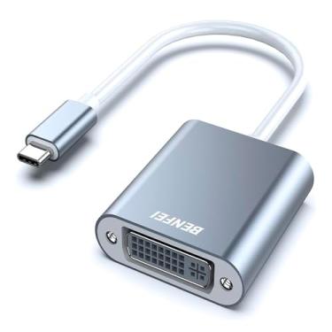 Imagem de Adaptador USB Tipo C Para DVI 1080p 60Hz, Conversor Type-C Para DVI Feminino, Plug And Play, Compatível Com Thunderbolt 3, MacBook Pro/Air, Dell XPS, Chromebook, Monitor/Projetor – Cinza