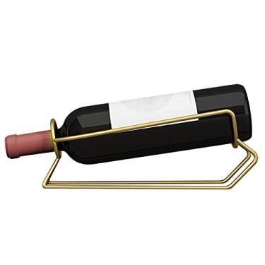 Imagem de zxb-shop Rack de vinho de bancada, prateleira de armazenamento de vinho para armário pode conter 1 garrafa, 1 garrafa, bancada de aço inoxidável, suporte de armazenamento de vinho tinto, suporte de