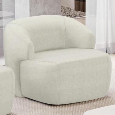 Imagem de Poltrona Decorativa Fixa Orgânica Living Barolo L06 Linho Cru - LYAM D