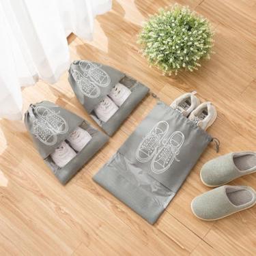 Imagem de 2 bolsas de armazenamento de sapatos com cordão e janela transparente organizador de sapatos de viagem para tênis, saltos, bagagem diária de armário