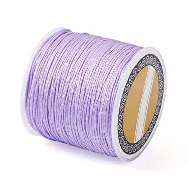 Imagem de 100 jardas/rolo 0,8 mm fios trançados de nylon ameixa cordão de nó chinês para joias cordão de miçangas para artesanato faça você mesmo Kumihimo pulseiras de macramê para fabricação de suprimentos