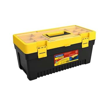 Imagem de Caixa Plástica para Ferramentas Tramontina 20" com Tampa Organizadora – Amarela/Preta