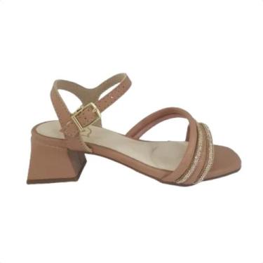 Imagem de Sandália Infantil Salto Médio Grosso Molekinha Nude, Nude, 29