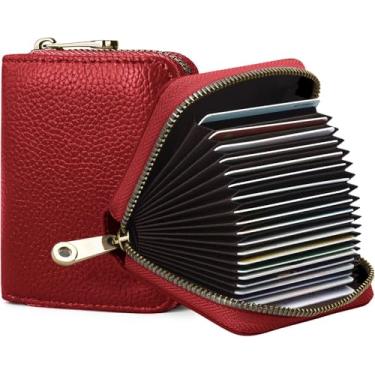 Imagem de Carteira feminina fina minimalista com bloqueio de RFID, 11 compartimentos, porta-cartões de crédito, capa de couro com zíper, Vencedor, Carteiras de porta-cartões