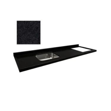 Imagem de Pia Cozinha Granito Preto Aracruz Corte Cooktop e Cuba 180cm