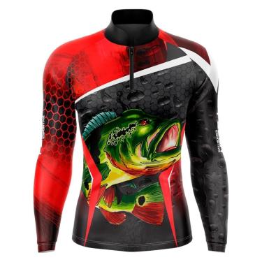 Imagem de Camisa De Pesca Masculina Manga Longa Vermelha-Masculino