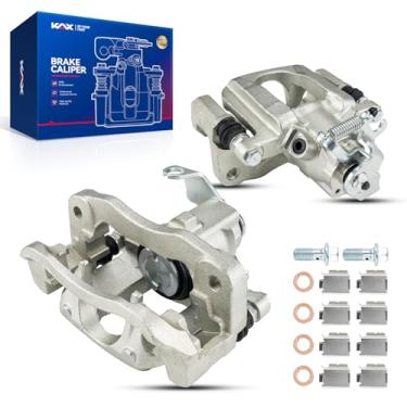 Imagem de KAX Conjunto de pinça de freio a disco adequado para Chrysler Town & Country 2008-2012, Dodge Grand Caravan 2008-2012, Volkswagen Routan 2009-2012, Ram C/V 2012, traseira esquerda e direita 2 peças