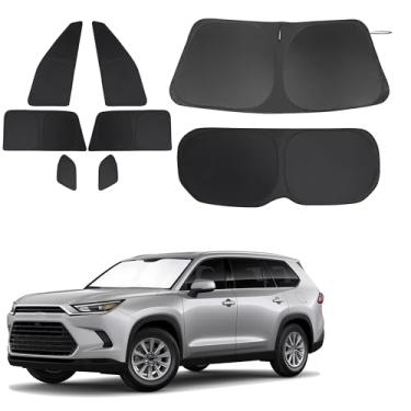 Imagem de Fannyc Para-brisa Para-brisa Carro Para-brisa Dobrável Cobertura de Janelas Completa Ajuste Personalizado para Toyota Grand Highlander XLE 2024-2026 Acessórios Persianas de Janela Bloquear Sol Raios