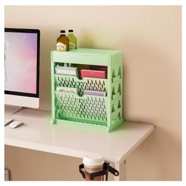 Imagem de ZYUHUA Organizador de carrinho de rodinhas com rodas, estante vertical de vários níveis, estante móvel para sala de aula, verde, 3 duplas, sem roda