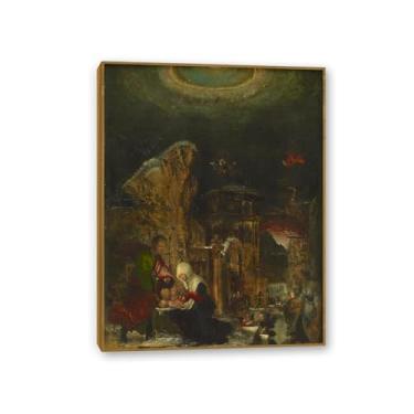 Imagem de Pôster de parede Albrecht Altdorfer Birth of Christ Giclee impressões em tela Albrecht Altdorfer decoração de parede para sala de estar quarto banheiro decoração de casa 65 x 50 cm (66.0x48.3 cm