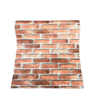 Imagem de Papel De Parede Vinilico Tijolo 3D Marrom Vermelho - Artetik Digital