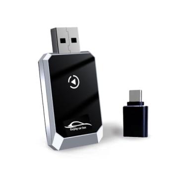 Imagem de AUXOM Adaptador CarPlay Android Auto 2 em 1 Sem Fio, Conversor Mini de CarPlay com Fio para Sem Fio Plug & Play, Conexão Rápida USB-A/C, Compatível com iPhone e a maioria dos modelos de veículos